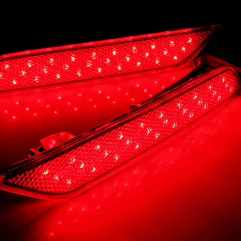 Newcar Red Lens 60-SMD LED Bumper Reflector Brake Tail Turn Signal Lights For Honda Civic Sedan 2013-2015