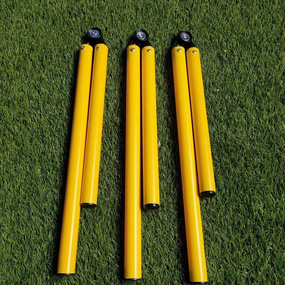 2 Pcs Football Training Rod Soccer Equipment Hurdling Fold Man Sign Supplies Tool Metal Abs Agility