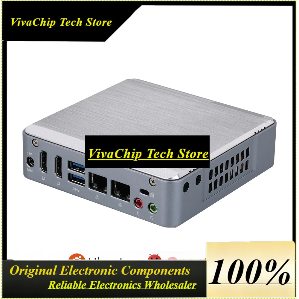 ViVaSQotom AI Mini PC I5-7200U 16GB RAM 512GB NVMe 2 LAN Ubuntu OpenClaw Pre-installed AI Agent Server Fan Cooling Aluminum Case