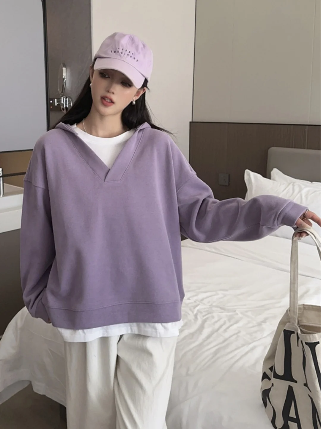 

plus Size Hoodie Long Sleeve Belly Covering 300 Pounds Trendy Top Korean Style Mid-Length Casual Comfortable Sweatshirt