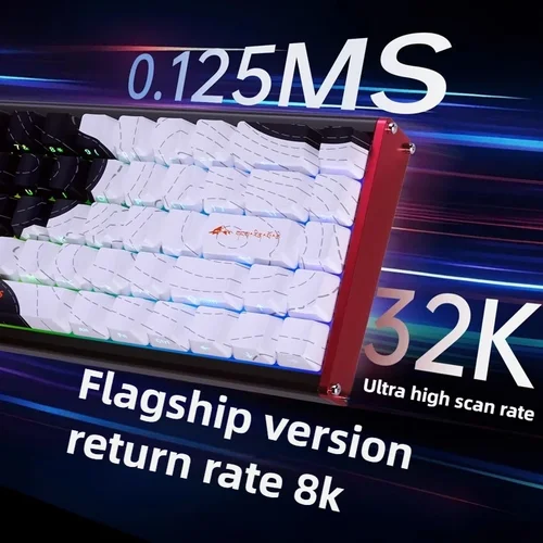 Imagen 2 del producto AJAZZ ALUX68 Teclado mecánico totalmente de aluminio personalizado con eje magnético con cable, teclado para juegos de baja latencia intercambiable en caliente con tecla completa