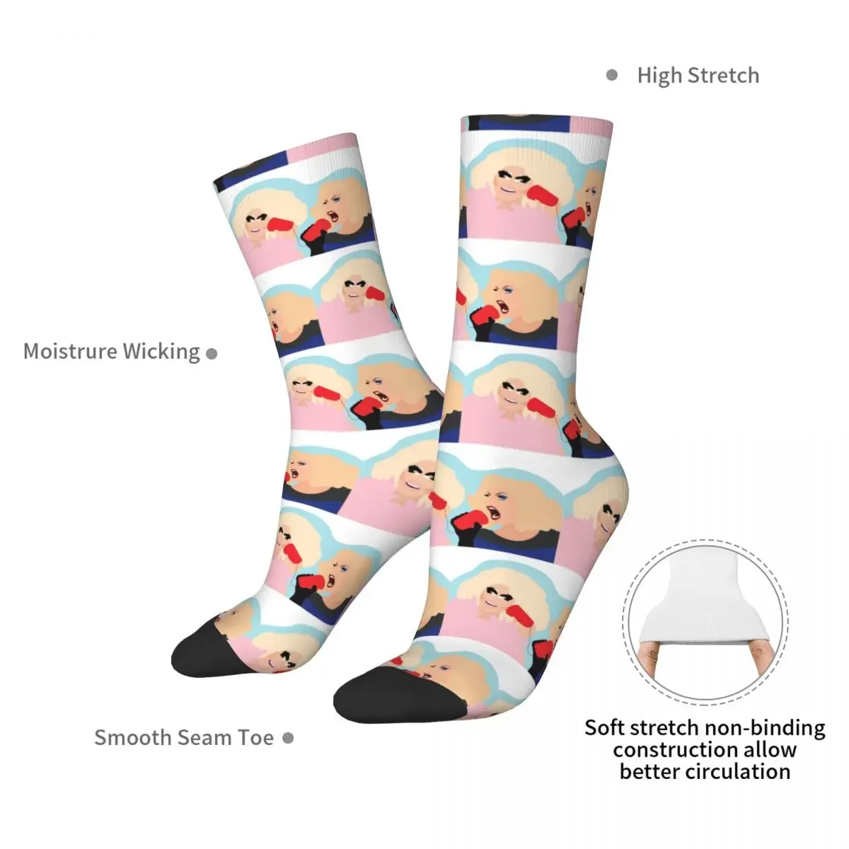 Trixie And Katya Socks Harajuku Super Soft Stockings All Season Long Socks Accessories for Unisex Gifts