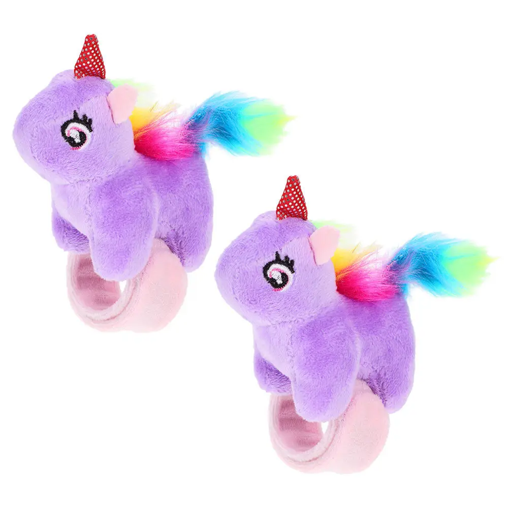 

2 Pcs Bracelet Hug Slap Unicorn Kids Bracelets Cartoon Wristbands Animal Toys