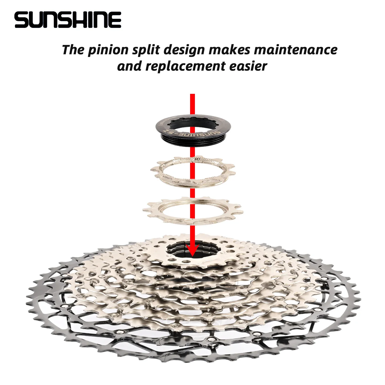 SUNSHINE Ultralight Bicycle Cassette Freewheel Carbon Steel Material 9/10/11/12/13 Speed HG Structure Sprocket for Mountain Bike view 3
