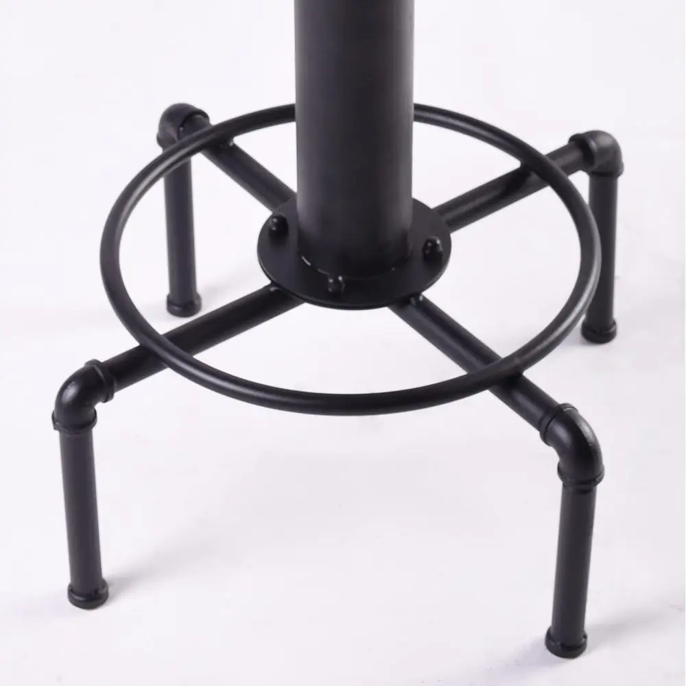 Промышленный винтажный барный стол с регулируемой высотой и железной спинкой, черный (1 стол + 2 стула)