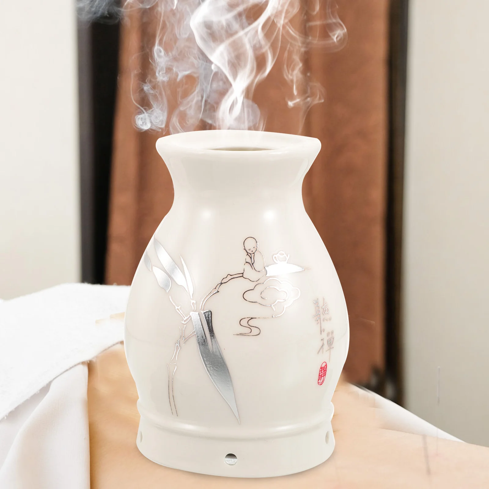 

Portable Ceramic Moxibustion Cup Thick Wall Household Heat Insulation Moxibustion Pot Massage Moxa Stick Burner