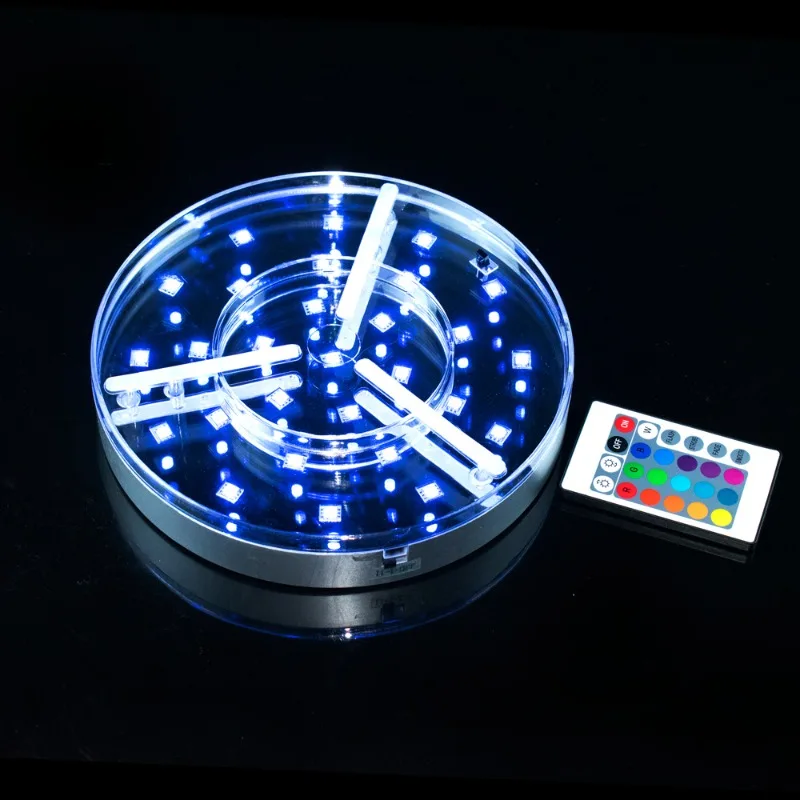 

Dedicated battery powered remote control 16 color full color 15CM diameter silver LED light panel