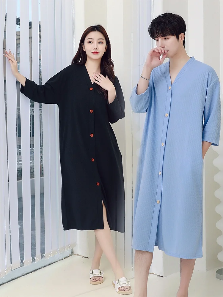 

Легкая летняя повседневная одежда Batobe на пуговицах Dr для мужчин и женщин, дышащая домашняя одежда для S