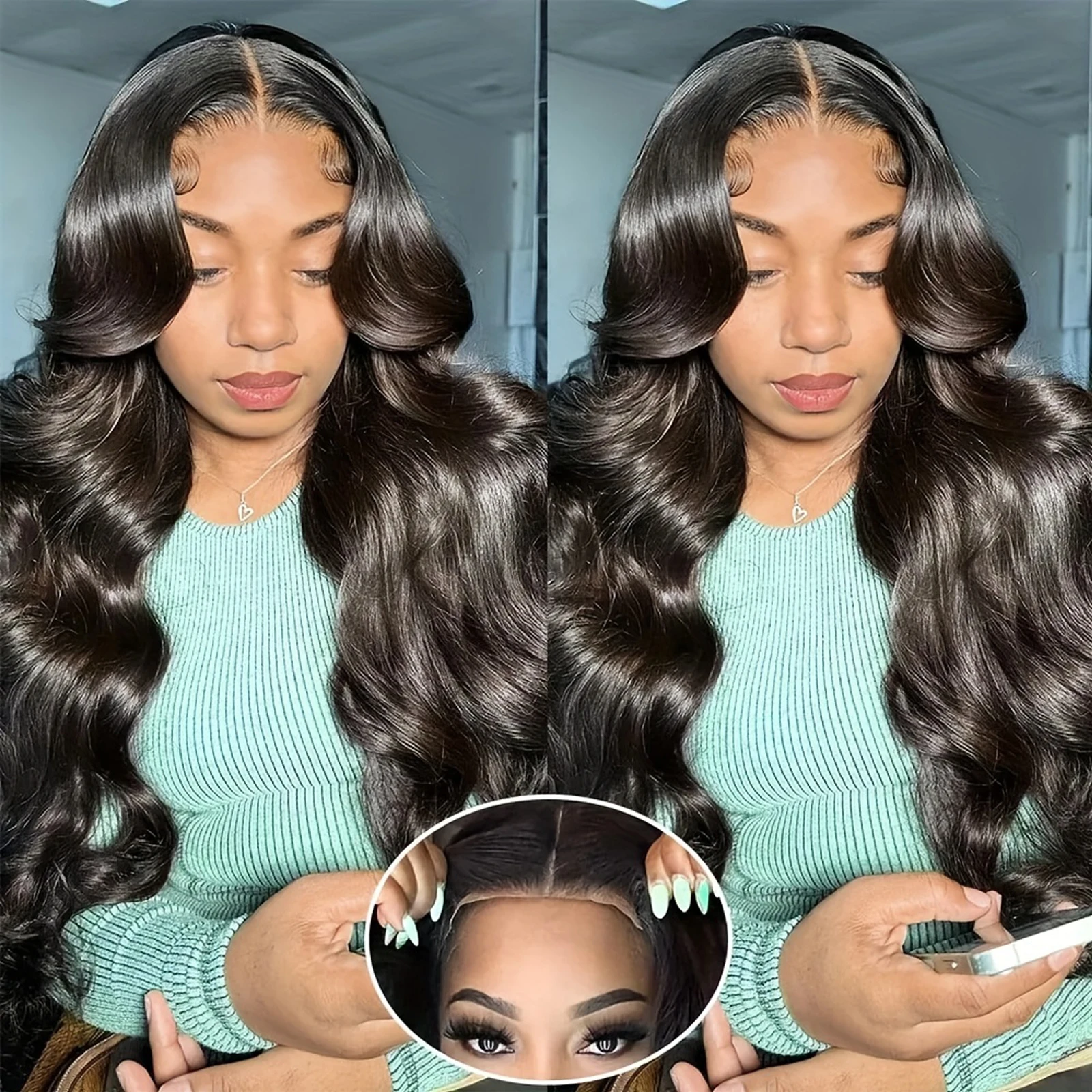 

Pre Plucked 13x4 Lace Frontal Human Hair Wig Body Wave Lace Front Wig Pre Cut 5X5 HD Lace Closure Glueless Wigs Ready to Wear