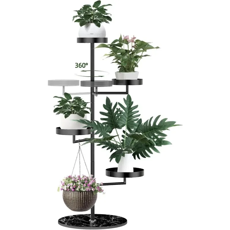 

Rotating Plant Stand Indoor, Metal 4 Tier Corner Tall Potted Shelf, Tiered Flower Pot Holder Shelves Display Rack Outdoor for