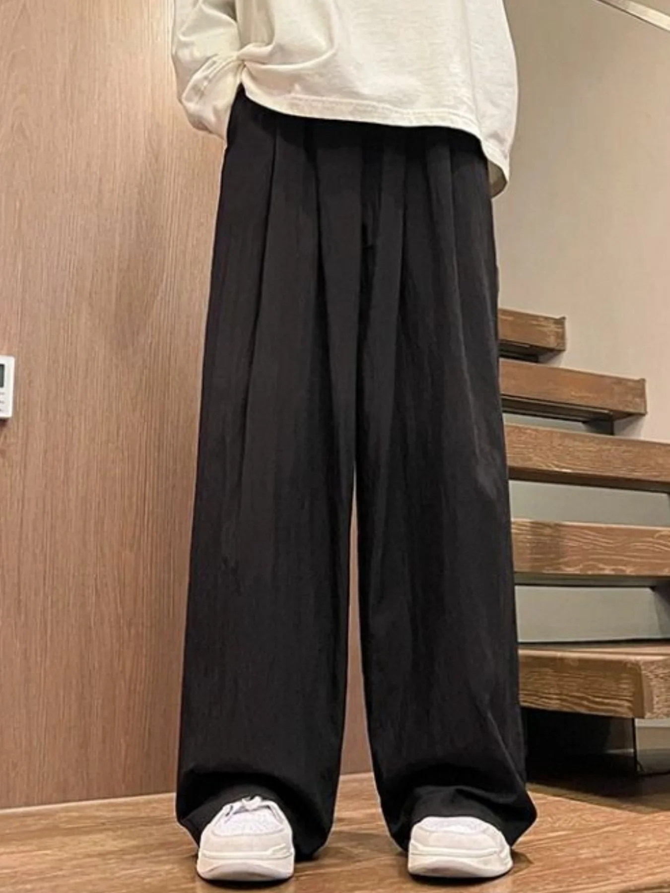 بنطلون نسائي ياباني الطراز جديد وعصري بقصة مستقيمة وواسعة، متعدد الاستخدامات، مناسب للربيع والخريف، تصميم خفيف وفضفاض على طراز ياماموتو