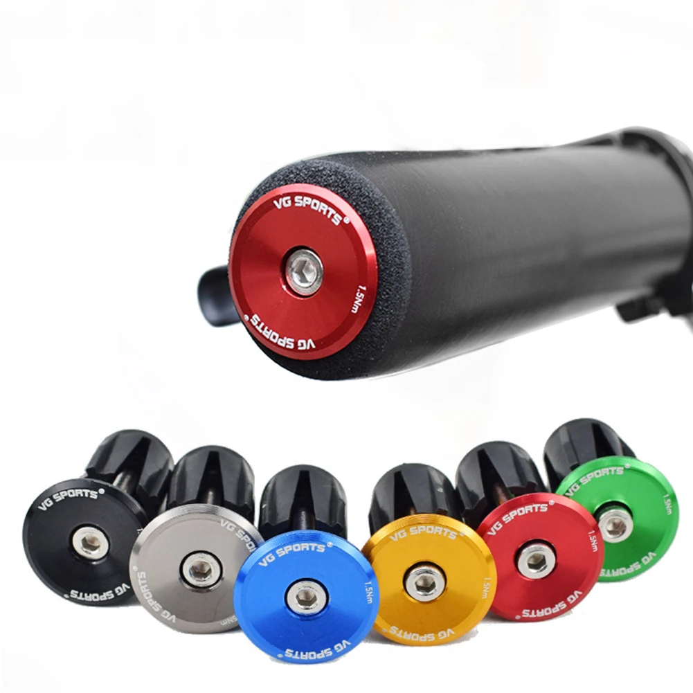 1 Pairs Road Bike Handlebar Grip Ends Cap Racing Cycling Aluminium Alloy MTB Handlebar Grips Plugs Caps Bicycle Accessories