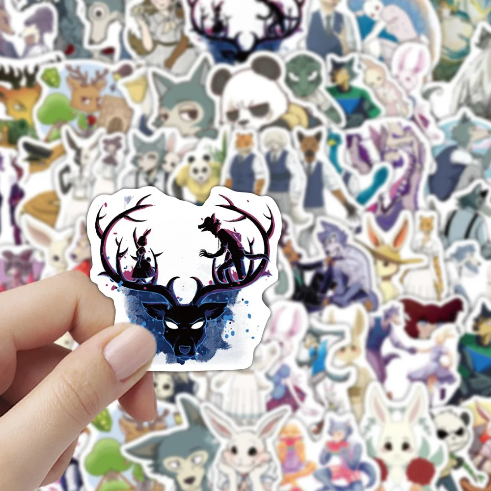 60 pièces dessin animé BEASTARS Anime Graffiti autocollants bricolage autocollants imperméables décoratif étui de téléphone portable cahier jouets pour enfants cadeaux