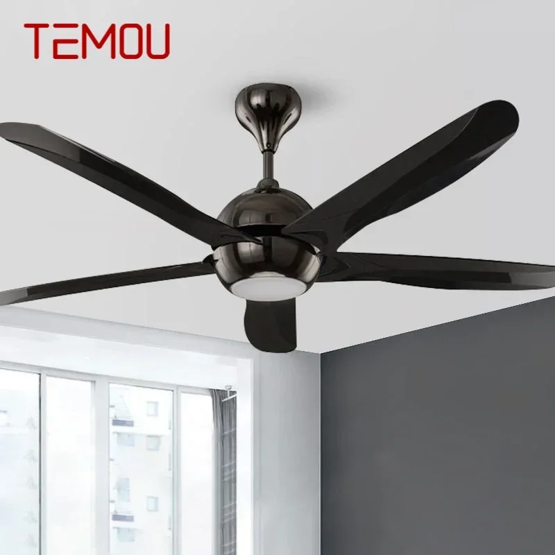 TEMOU Nordic LED Fan Light Modern Minimalism Restaurant Living Room Study Ceiling Fan Light Remote Electric Fan Light