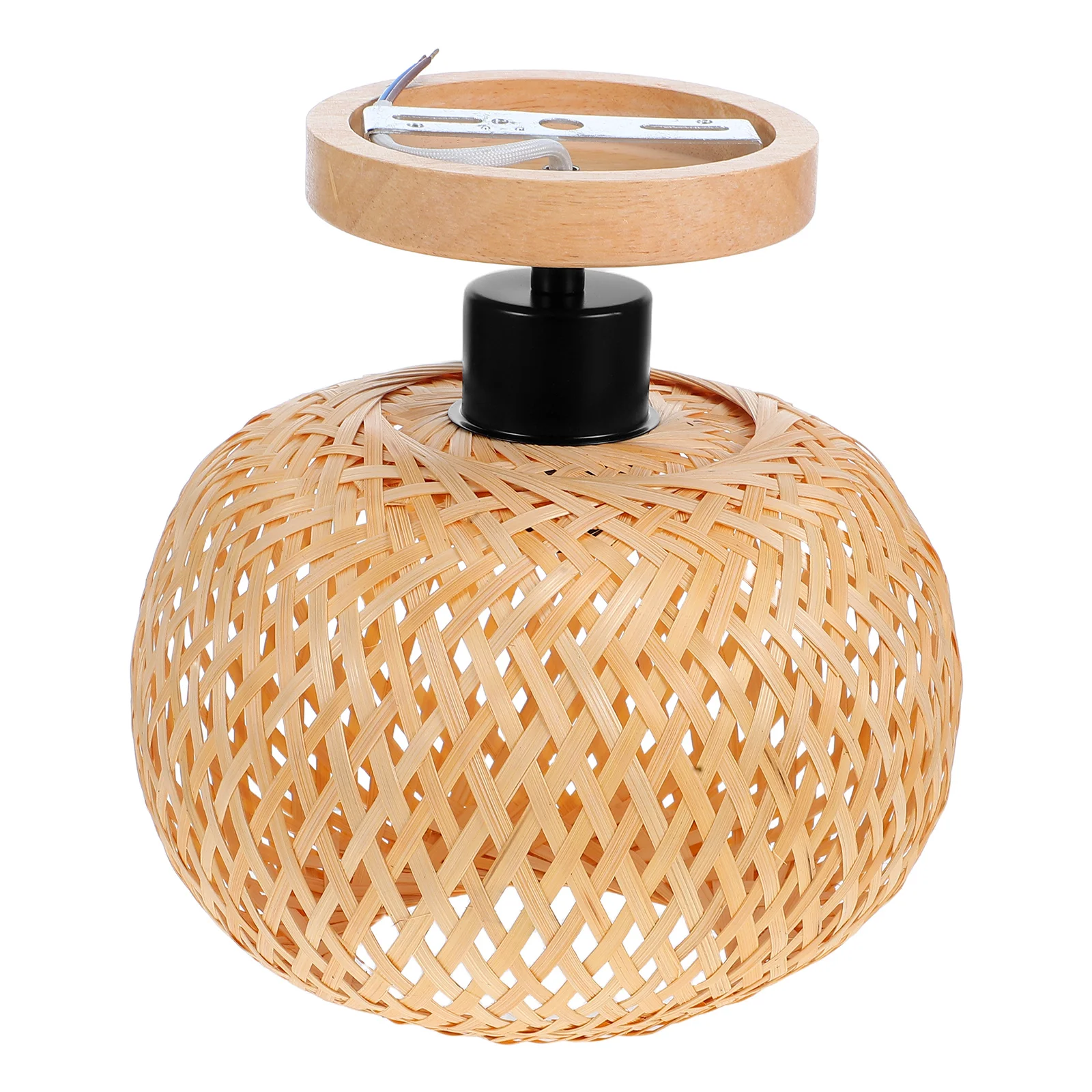 

Farmhouse Ceiling Light Bamboo Woven Shade Retro Style Lamp for Living Room Bedroom Hallway Kitchen Office Decorative Lighting