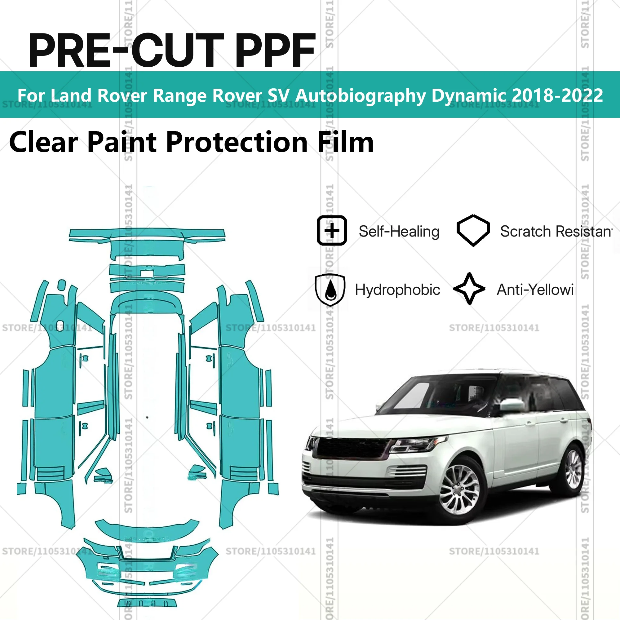 

Предварительно нарезанная прозрачная защитная пленка PPF для автомобилей Land Rover Range Rover SV Autobiography Dynamic 2018-2022