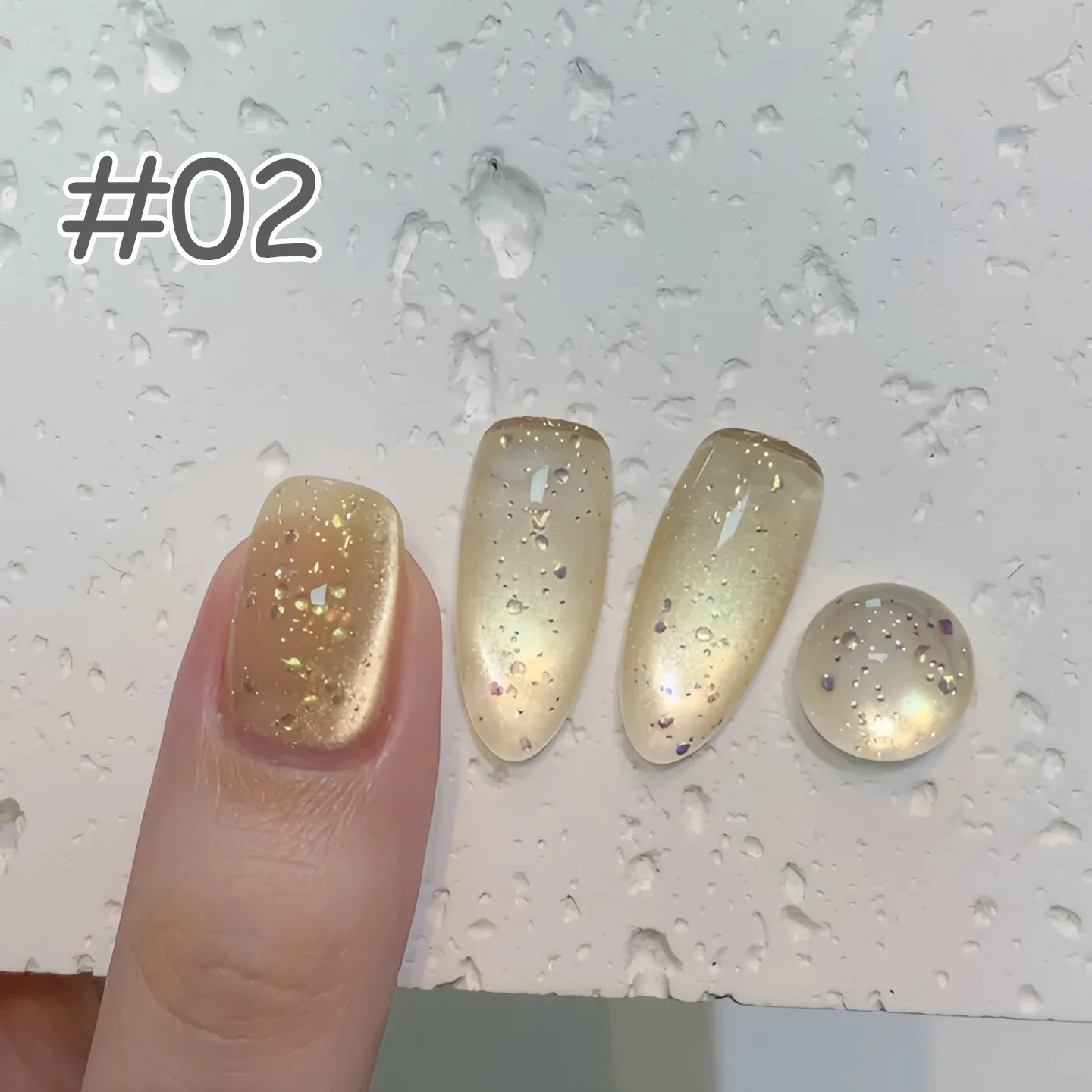 1 قطعة WS الوردي الأزرق الأبيض الأخضر تألق الزجاج حبة القط العين هلام طلاء الأظافر 2025 شعبية تبييض سوبر فلاش الزجاج الخرز هلام