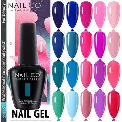 NAILCO 15ml 334 Blue Pink Colors Nail Gel Polish Soak Off UV LED Nail Lacquer Varnish Semi Permanent Nail Art Gel For Nail Art