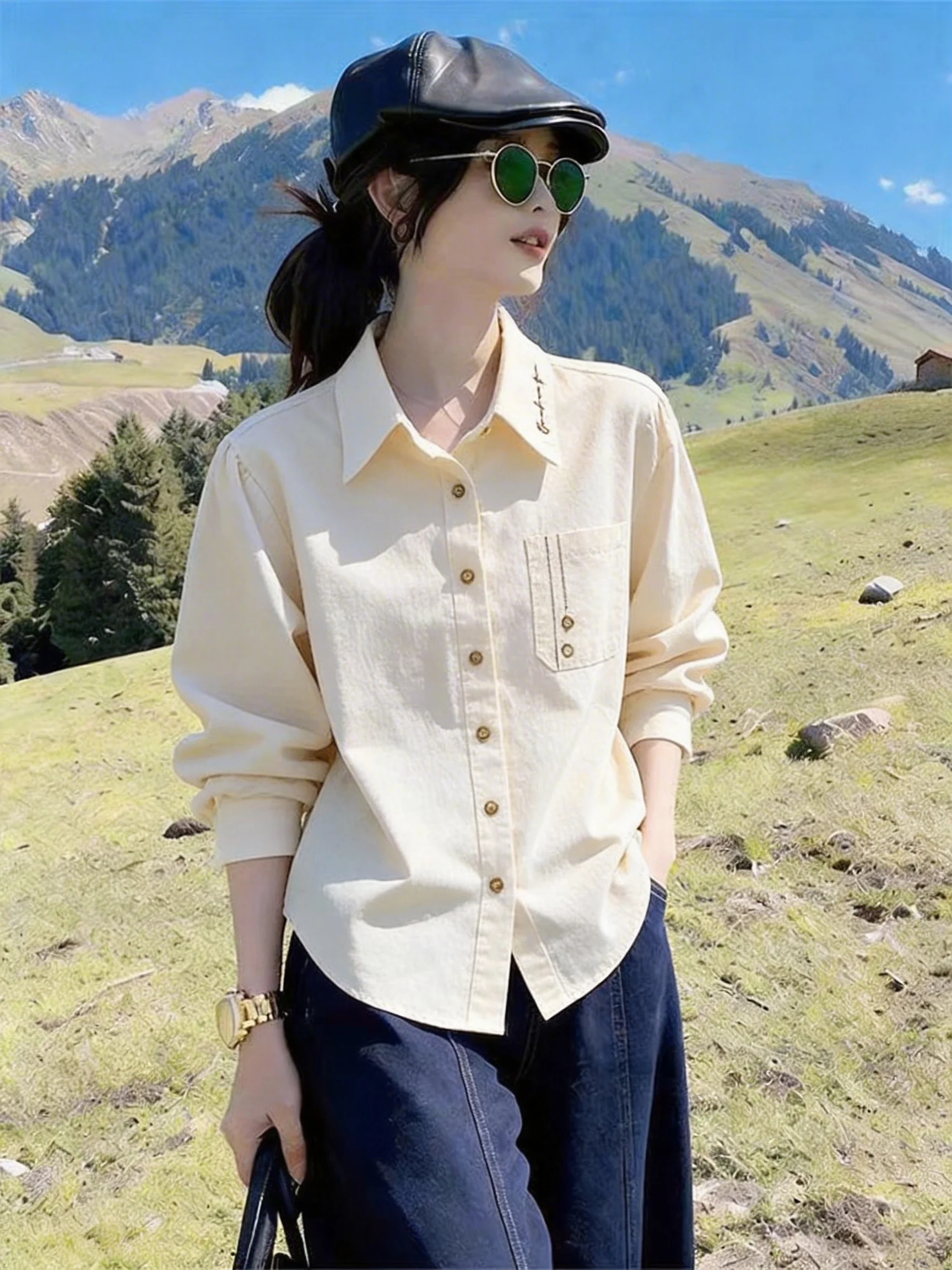 High Quality Milk Apricot Colo - đánh giá và giá Embroidery Cardigan