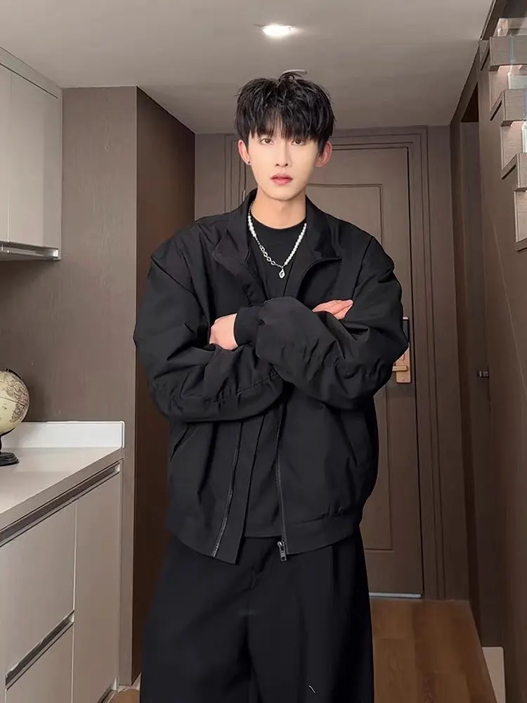 

Bla ort Pilot Jaet Men's Faion Brand Tee-Proof Autumnal American Stand Collar Workwear Baseball orm Polyester F...