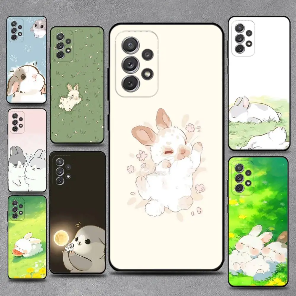 

Cute Cartoon Rabbit Phone Case For Samsung S25,S24,S21,S22,S23,S30,Ultra,S20,Plus,Fe,Lite,Note,10,9,5G Black Cover