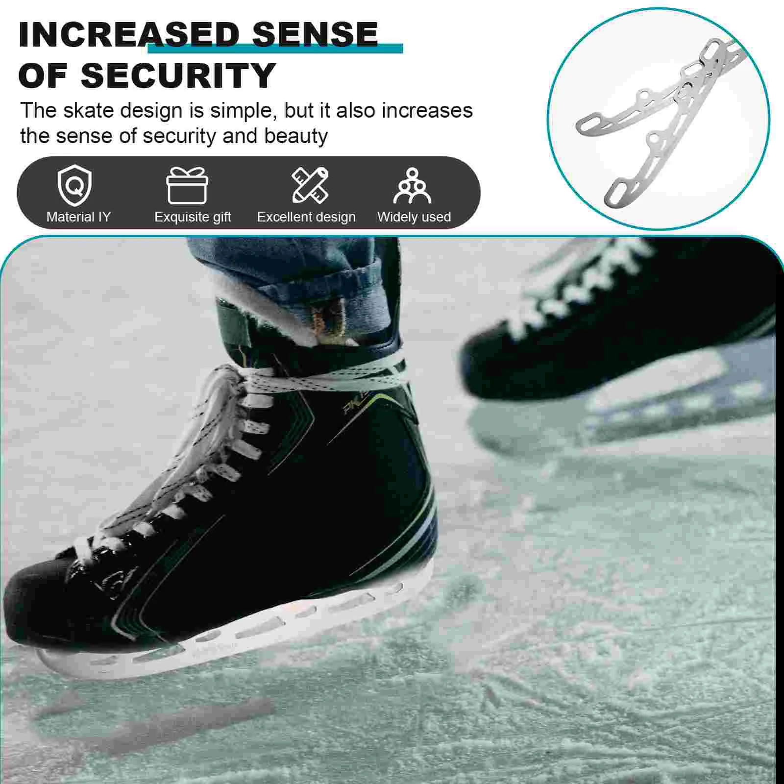 Cuchillas de repuesto para hielo de aleación de aluminio y acero inoxidable, para patines artísticos de Hockey, diseño Simple, rodillo de Metal de uso práctico