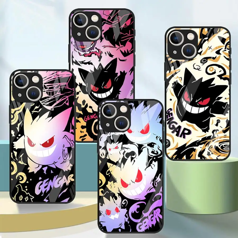 

Cool Gengar Pokemon Phone Cover Glass Case for iPhone 17 Pro Max 16 XR 15 Plus 8 12 11 13 Air 14