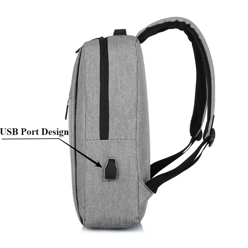 USB Port Travel Backpack - Large Capacity Laptop Bag with Multiple Compartments for Business/Hiking/Gym/Work (Adjustable Strap)