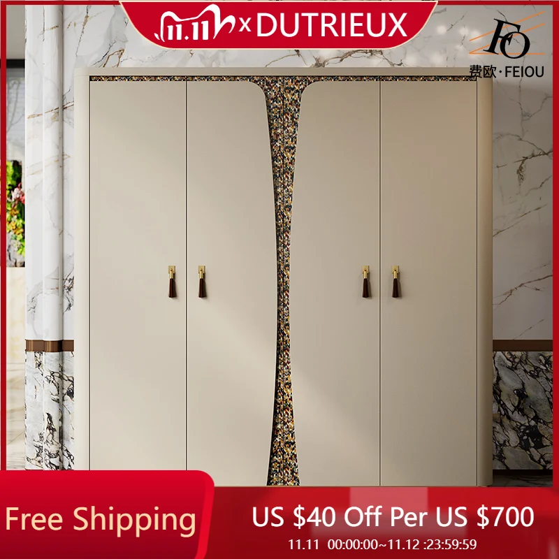 

Light Luxury Bedroom Wardrobe Italian Storage Partitions Design Aesthetic Lounge Closet Trendy Accessories Vestidores Furniture