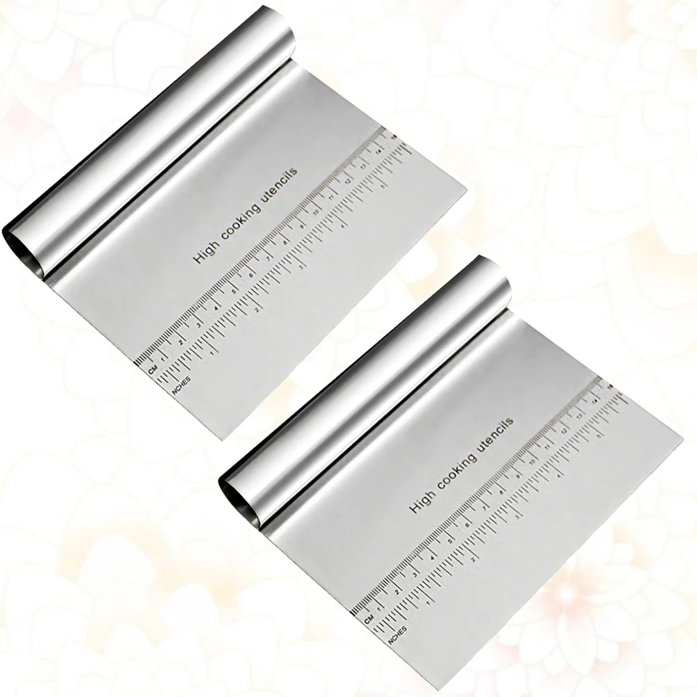 

2 Pcs Cake Making Scraper Baking Accessories Steamed Vermicelli Roll Stainless Steel Dough Kitchen Gadget