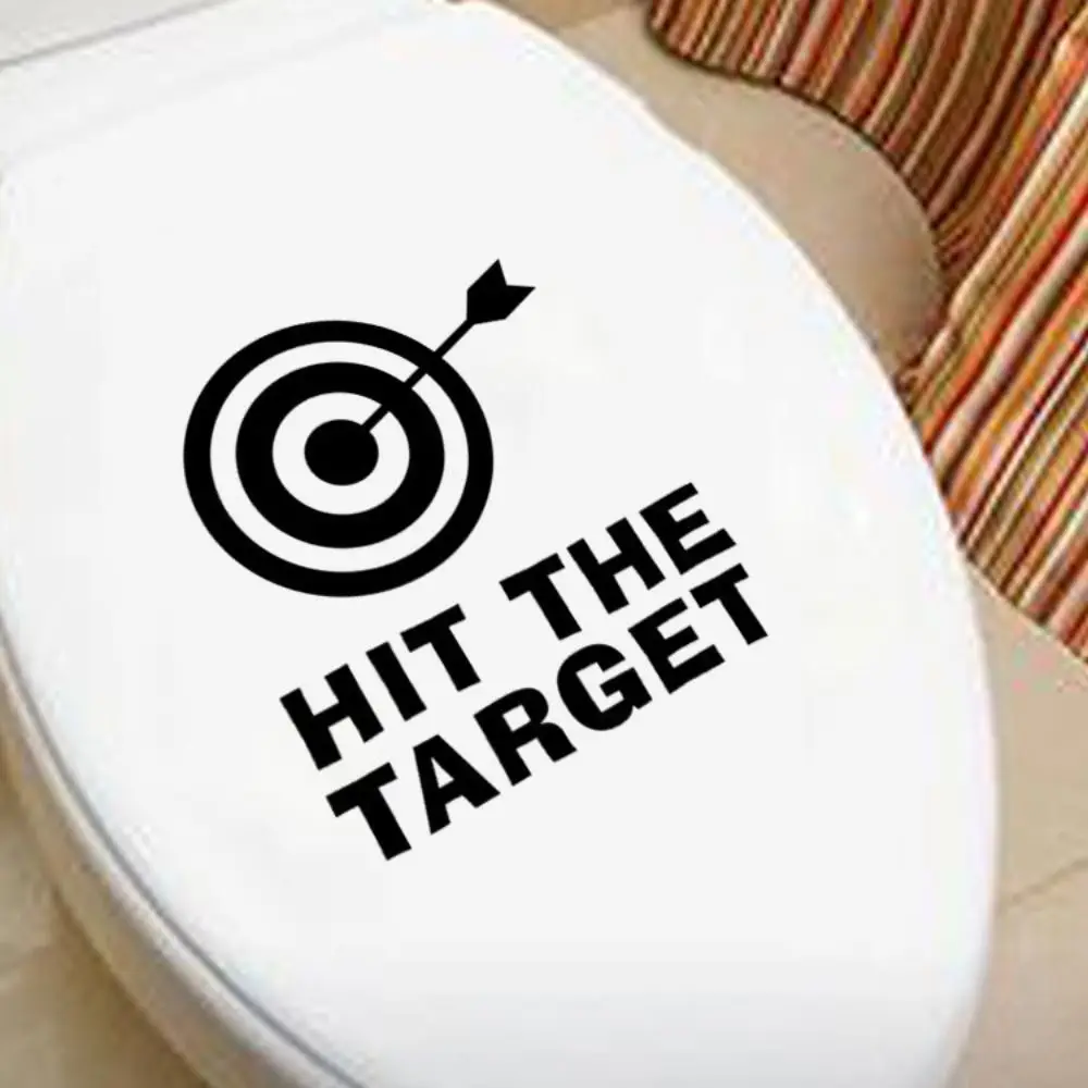 Removable Waterproof PVC Toilet Stickers, PVC Wall Stickers, Hit the Target, Long-lasting Bathroom Wall