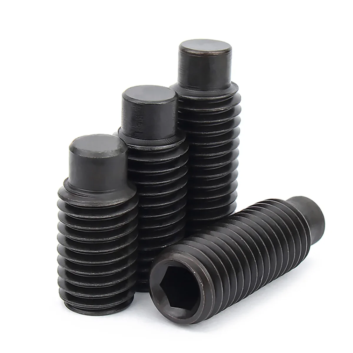 M2 M2.5 M3 M4 M5 M6 M8 M10 M12 M14 M16 Black 12.9 Grade Hexagon Hex Socket Set Screw with Dog Point Grub Convex End Bolt DIN915