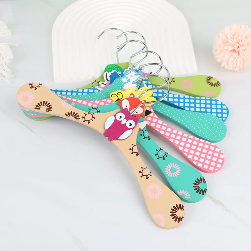 6pcs/set Kids Wooden Clothes Hangers,Closet Organizer Rack for Dog and Cat Clothes,Toddler Organizer Hanger for Children Present