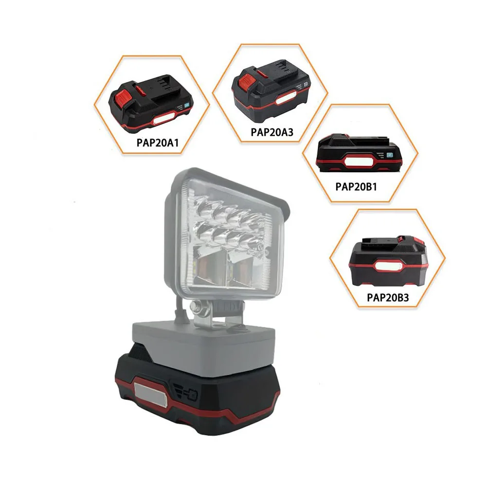 20V LED Task Lamp Compatible with For Parkside X20V TEAM Batteries PAP20A1 PAP20A3 PAP20B1 1200LM Output Rotatable Angle Design