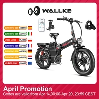 W Wallke H9 AWD Electric Bicycle 2000W Folding Electric Bike 40AH/60AH Ebike 20*4.0\