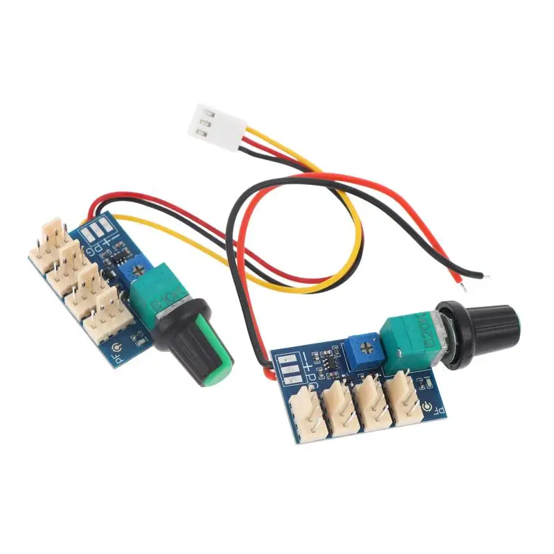 DC12V PWM 4 Channel Fan Speed Controller Module Board with Adjustable Knob for Enhanced Computer Cooling Experience