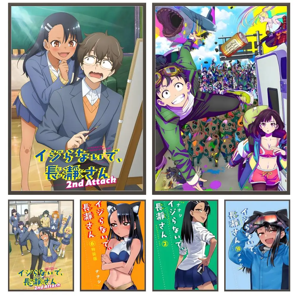 Anime Nagatoro San Poster, vielseitige HD-wasserdichte Wandkunst, selbstklebende Dekoration für jeden Raum, ideales Geschenk