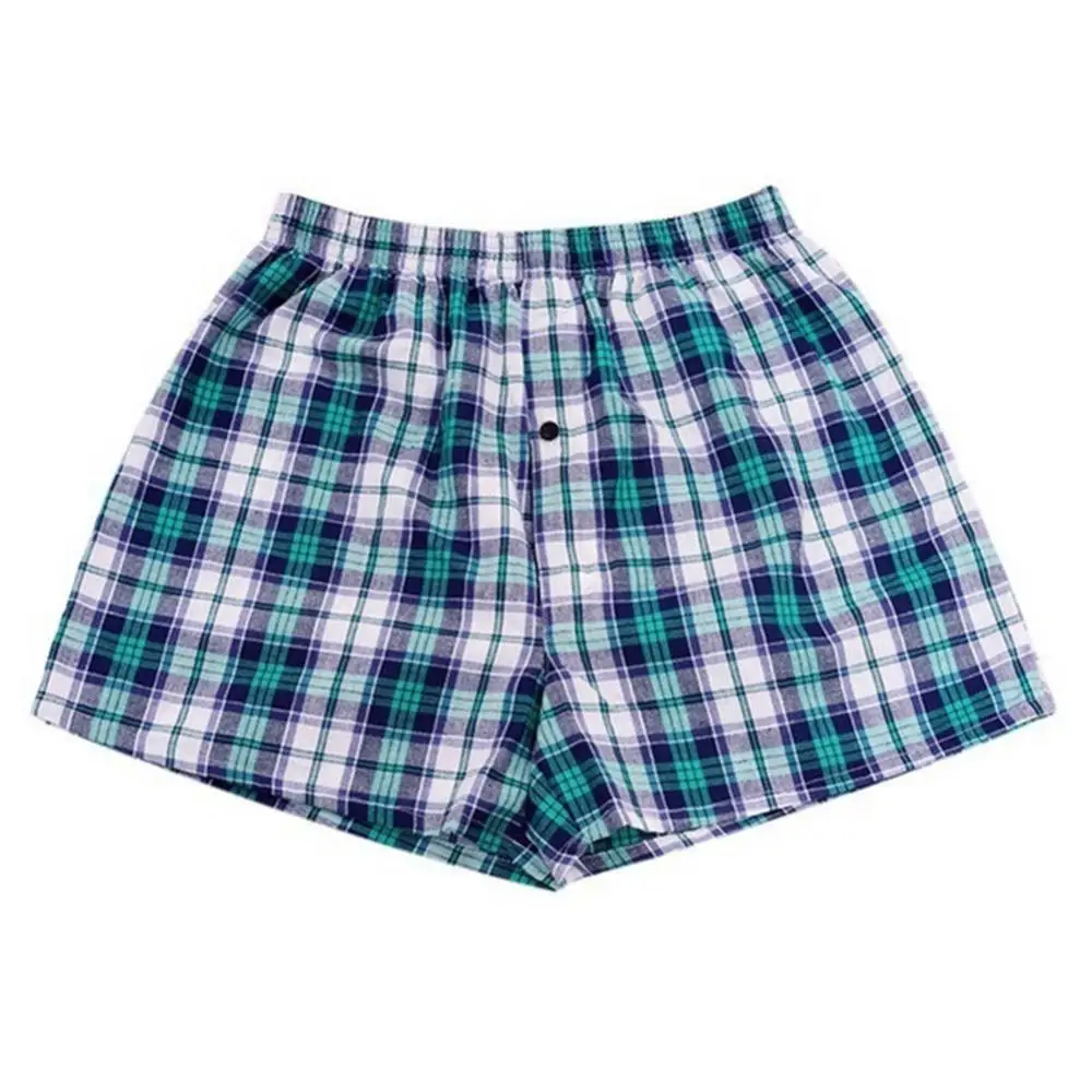 Casual geruite print elastische taille heren ondergoed zomer strandbroek boxers shorts