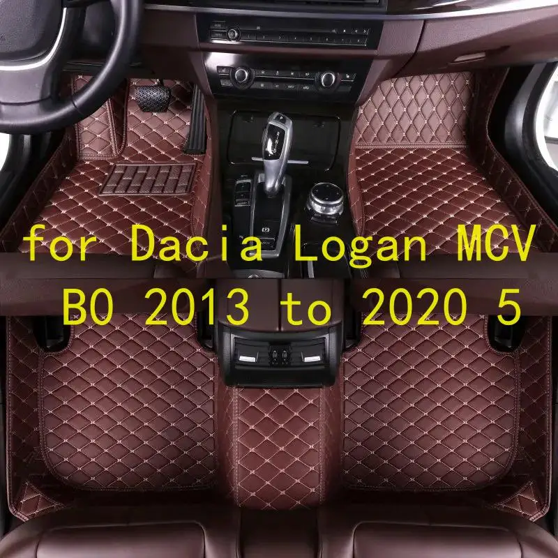 Umweltfreundliche, geruchlose, maßgefertigte Autofußmatten für Dacia Logan MCV B0 2013 bis 2020, 5 Sitze, PU-Oberfläche, vollständige Abdeckung, wasserdicht, rutschfest, Auto-Fußmatten, Autozubehör