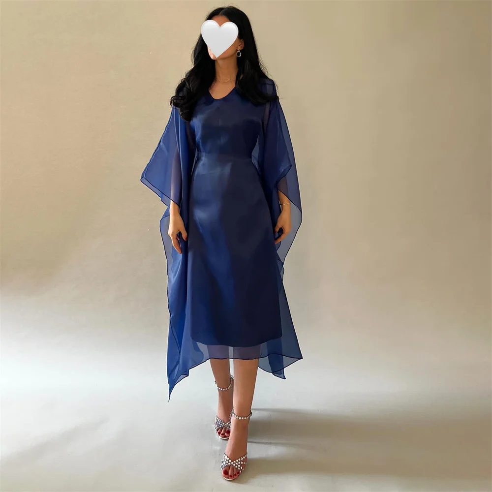 Robe de Rhlongue à col en V pour femme, manches longues bouffantes, longueur genou, plissé court, style d'été simple, robe de soirée la plus chaude