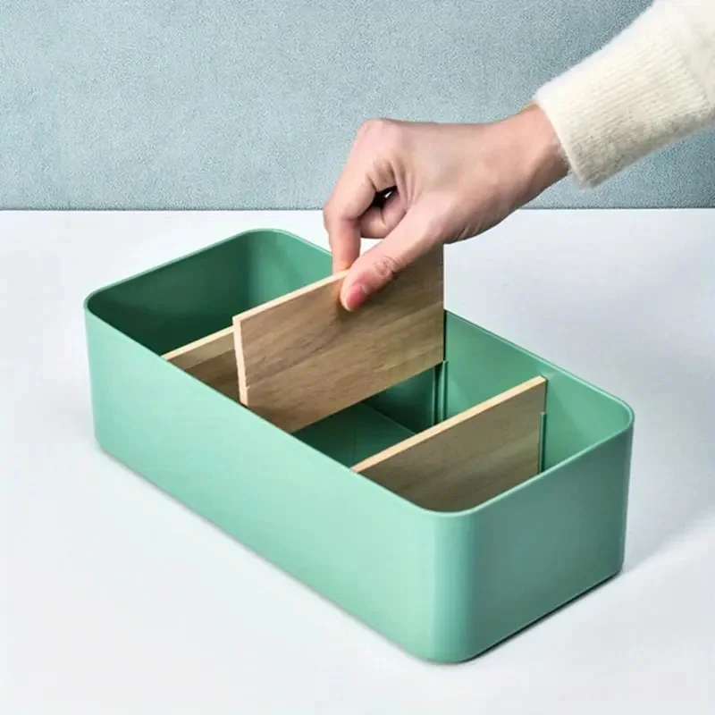 Schreibtisch-Aufbewahrungsbox, Kosmetik-Aufbewahrungskorb aus Bambus und Holz, Aufbewahrungsbox für ferngesteuerte Panels, Verschiedener Aufbewahrungskorb – Detail 3