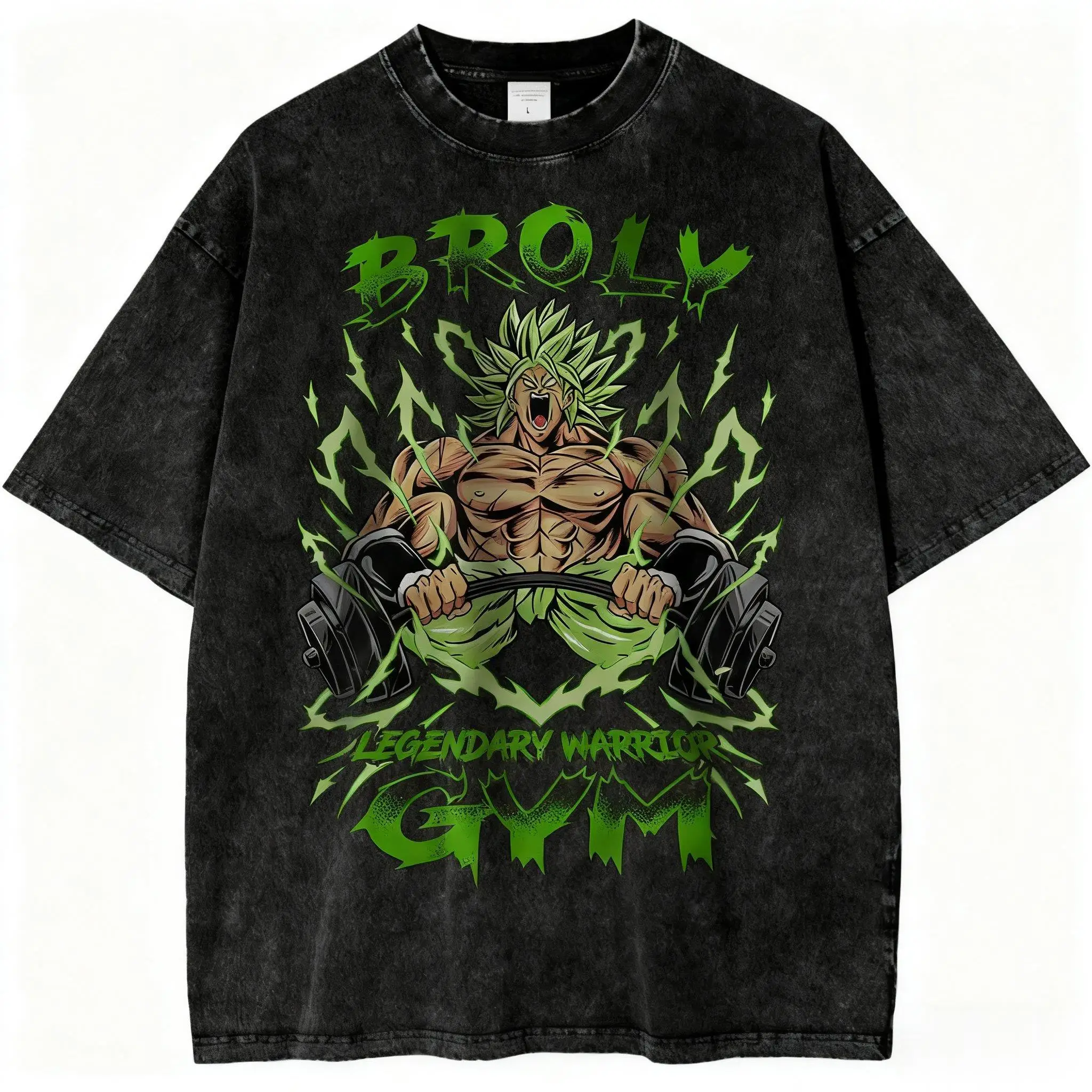Dragon Ball Z Broly Super Saiyan Gym T-shirt Mannen Katoen Korte Mouw Tee Anime Print Top Vintage Wassen Streetwear 2025, Harajuku