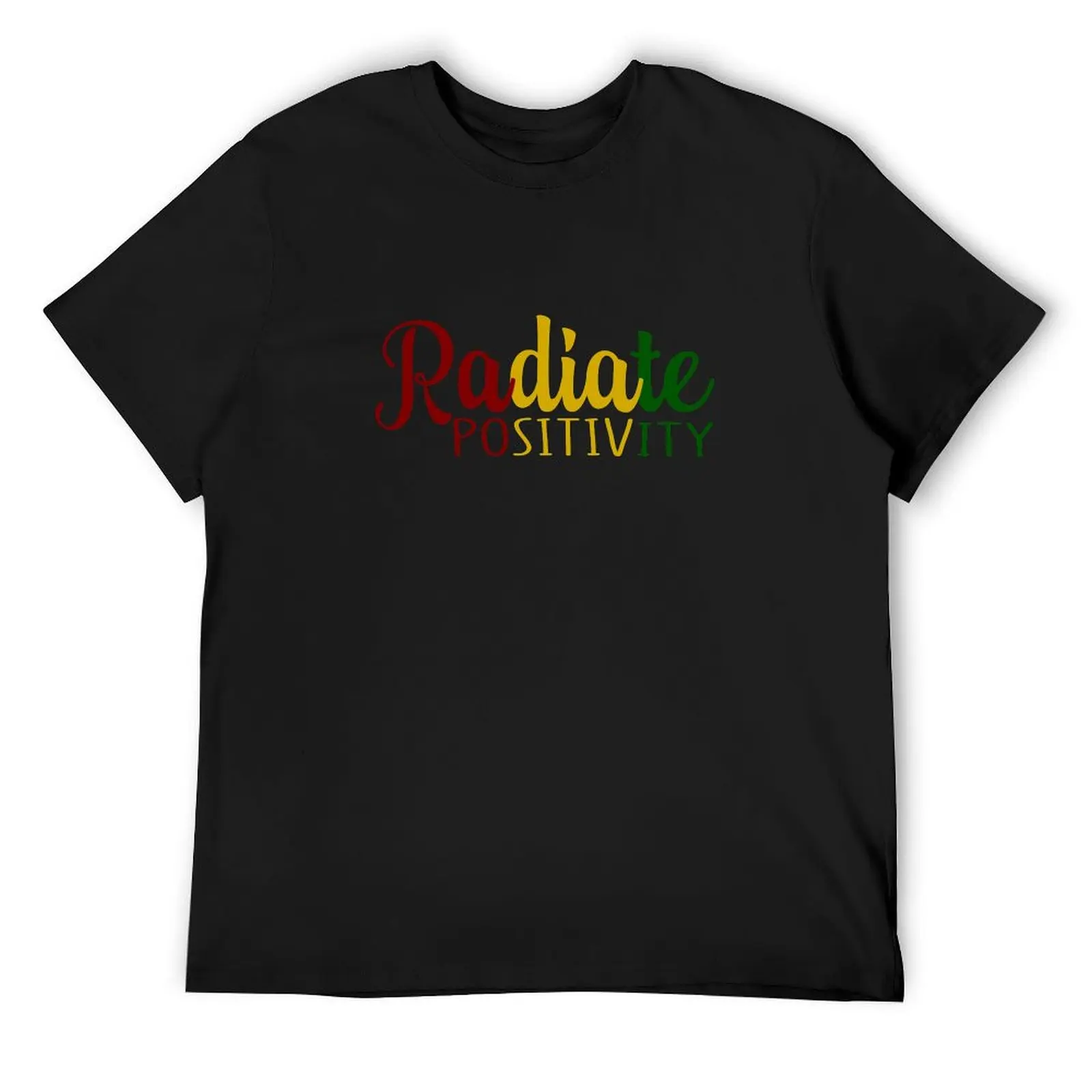 

Radiate Positivity in Rasta Colors T-Shirt blanks graphics hippie clothes kawaii clothes Men's cotton t-shirt