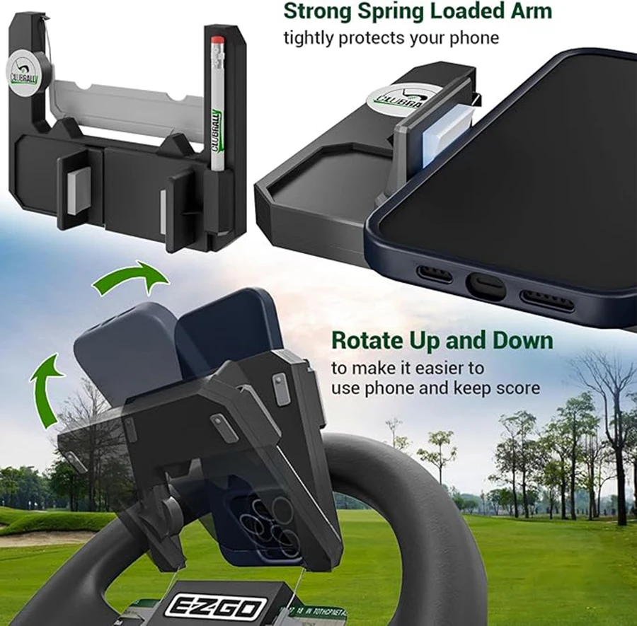 Supporto universale per telefono per carrello da golf/supporto per telefono per volante per carrello da golf per EZGO Yamaha Clubcar e tutti i carrelli da golf
