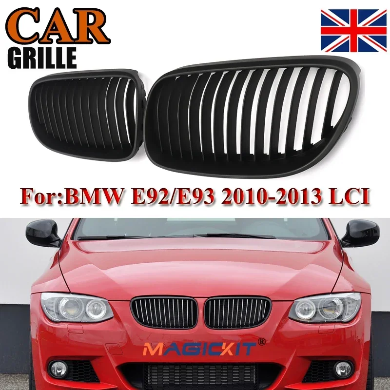 

MagicKit Matte Black Front Bumper Kidney Grille For BMW 3 Series E92 E93 LCI 325i 328i 330i 2010-14Coupe 2 Door Facelift