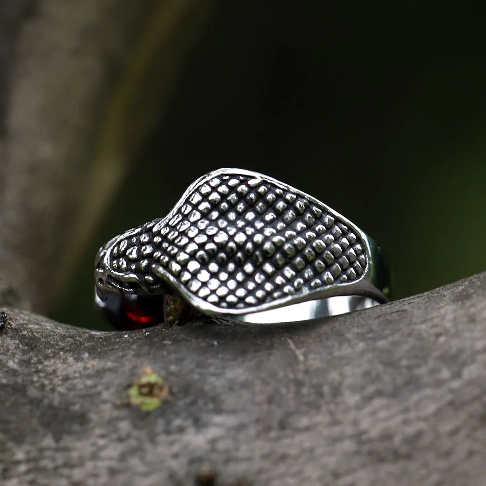 2023 NEW Men's 316L stainless-steel rings retro Two headed snake RING for teens gothic punk biker Jewelry free shipping - view 4