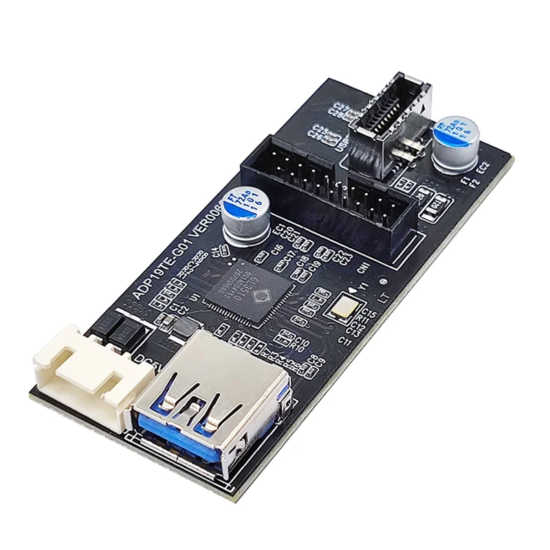 A76I Header 19Pin to Type E + 19Pin Motherboard 1 to 2 Splitter USB 3.0 Hub USB Adapter Conector USB 19Pin Connector(B)