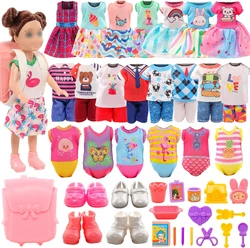 [ NO DOLL] 5.3 Inch Skate Girl Doll Fashion Clothes and Accessories Girl Doll Top and Pants Skateboard and Shoes Doll Backpack