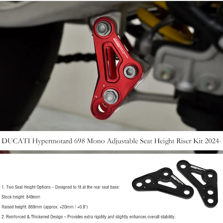 

Мономодификация для Ducati Hypermotord 698 с комплектом регулируемой высоты сиденья 2024
