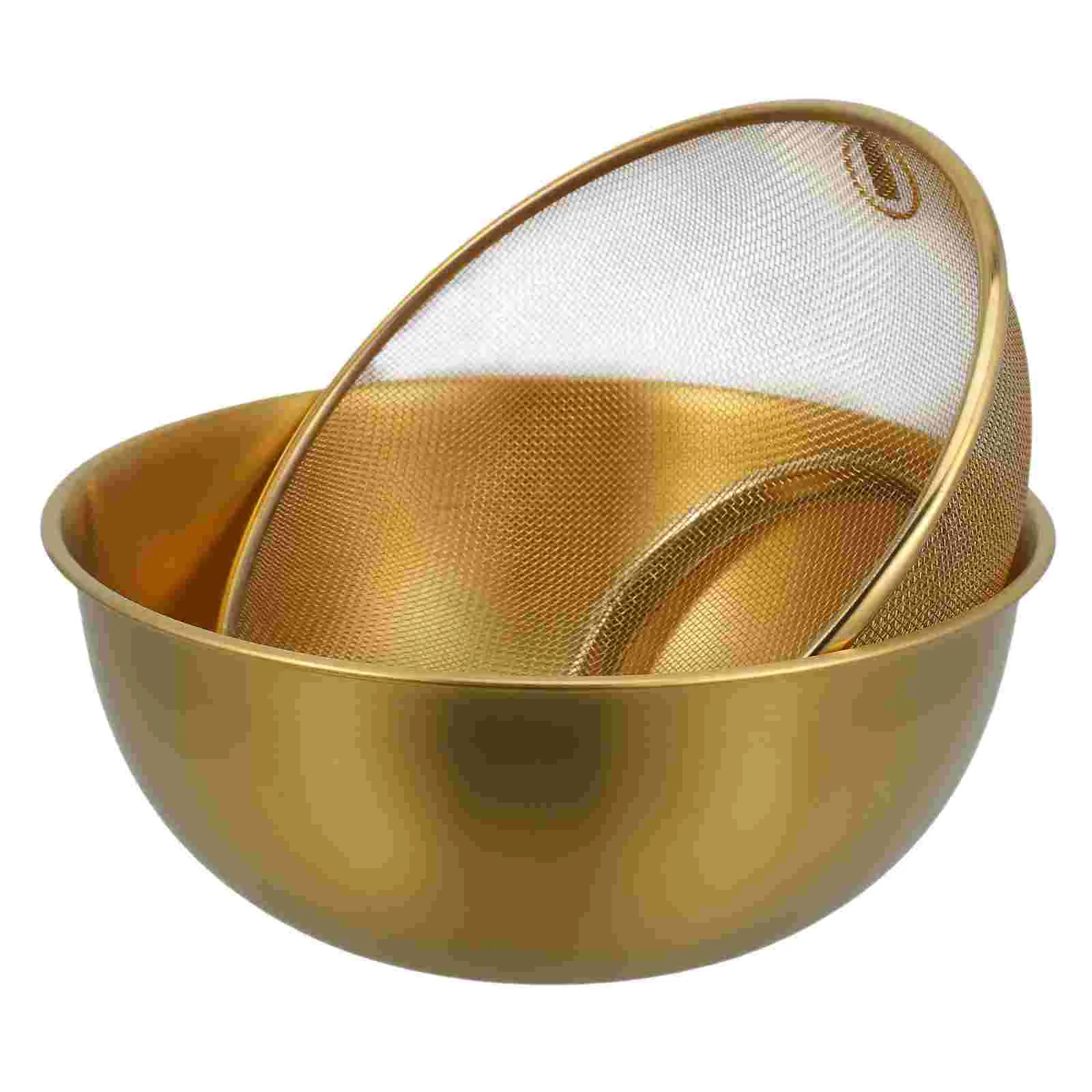 

Food Stainless Steel Drain Basket Kitchen Basin Rice Washing Artifact Fruit Mixing Bowls Fine Mesh Strainer FruitMesh